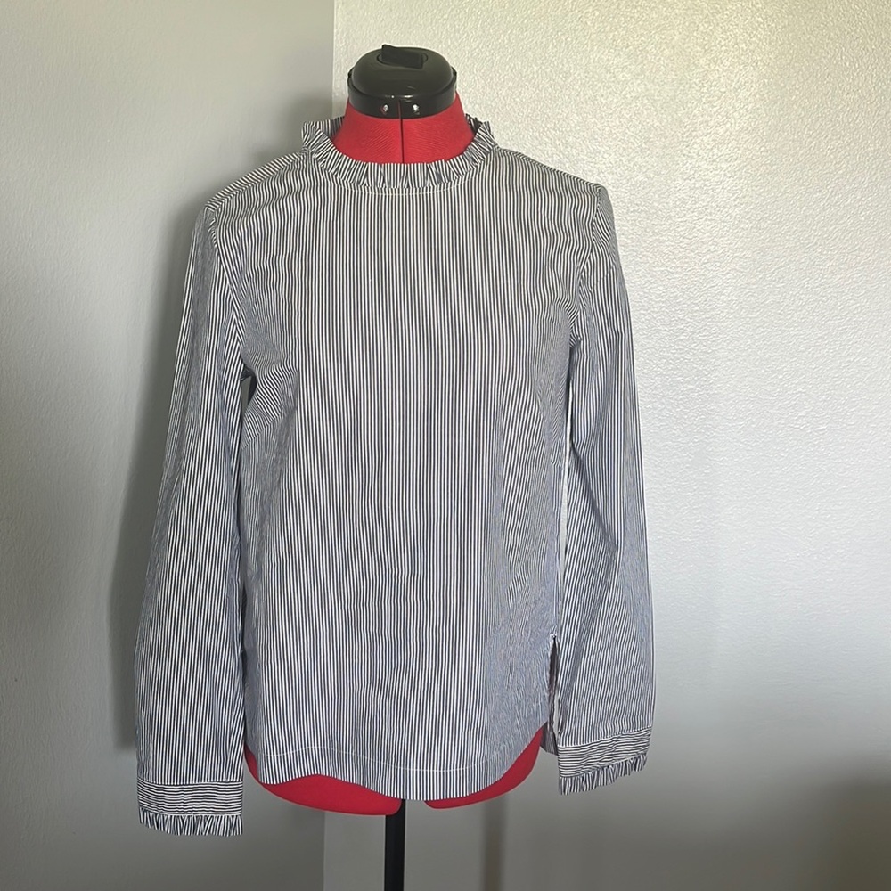 H&M blue and white striped blouse